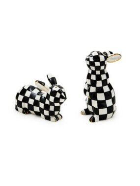 MacKenzie-Childs Courtly Check Bunny Salt & Pepper Shakers